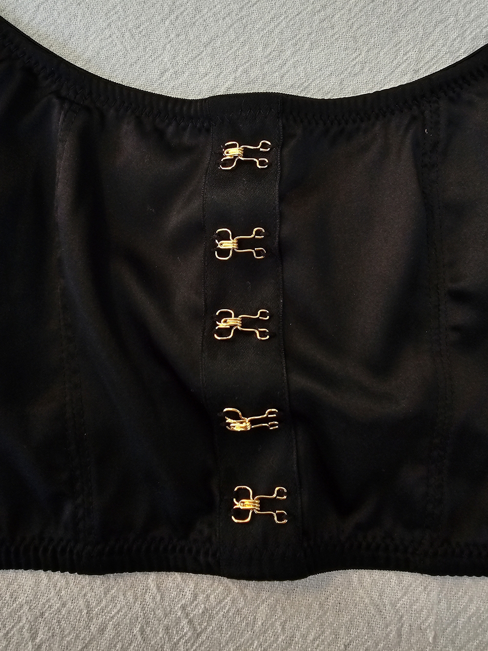 Pour Moi Contradiction Encore Underwire Corset Bra Black Satin Mesh 32C - Picture 5 of 5